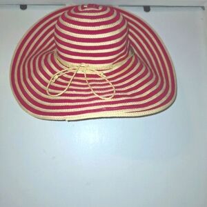 Panama Jack Straw Sun Hat Pink And Cream